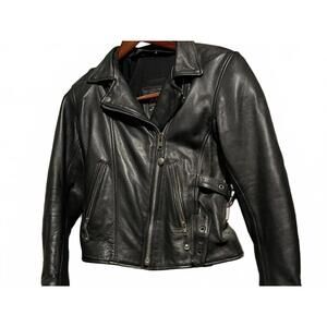 Men's Black Leather Jacket by Xpert, Size M